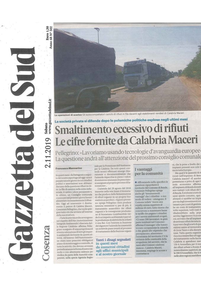 Gazzetta del Sud - 2.11.2019